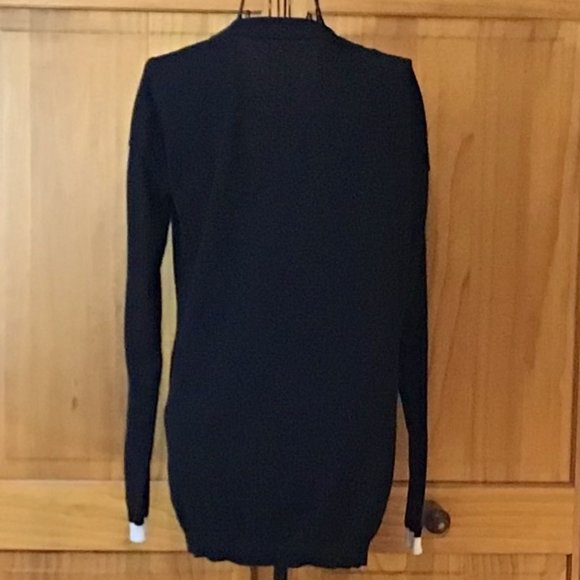 Express ~ Black w/White Trim Button Up Cardigan - Picture 4 of 4